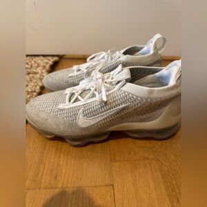 Nike Light Gray and White Air Sneakers